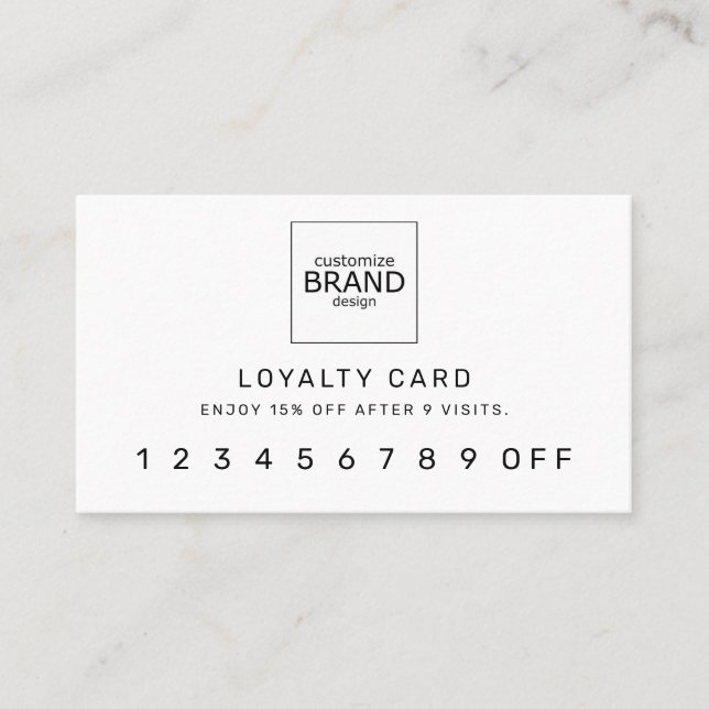 Double Sided Logo Professional White Loyalty Card (Front)