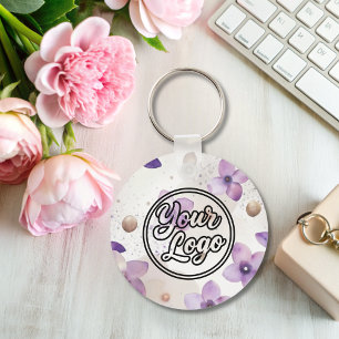 Double sided Logo QR Code keychain