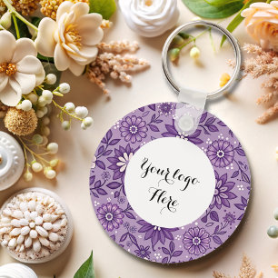 Double sided Logo QR Code keychain