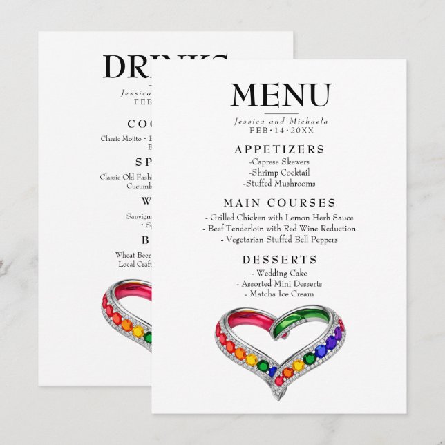 Double‑Sided Menu & Drinks Card (Front/Back)