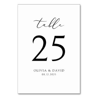 Double-sided Minimalist Modern Table Number