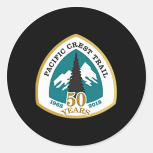 Double Sided Pacific Crest Trail 50 Years Shirt Classic Round Sticker