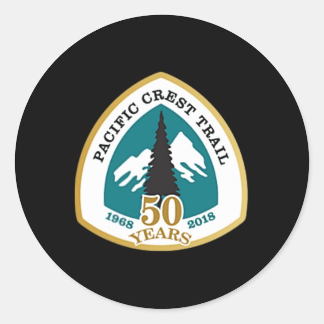 Double Sided Pacific Crest Trail 50 Years Shirt  Classic Round Sticker (Front)