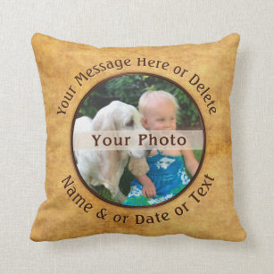 Double Sided PHOTO Cushion, 4 Text Boxes or Delete Cushion