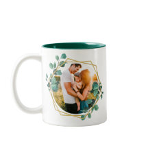 Double Sided Photo Floral Frame Coffee Mug