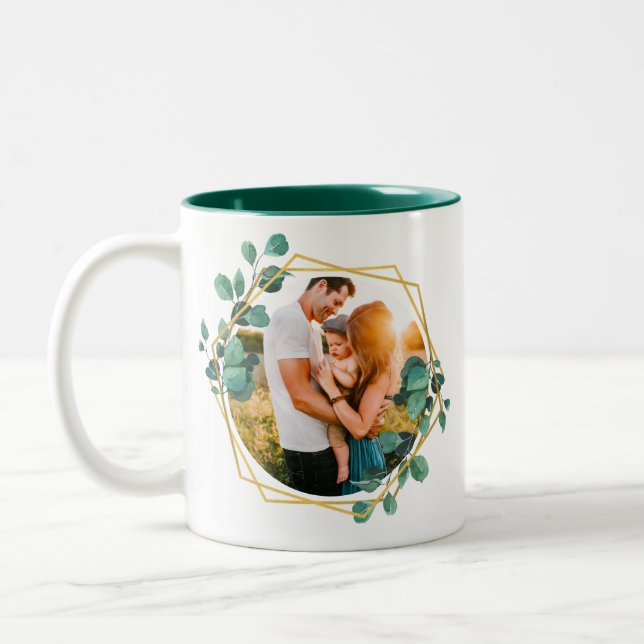 Double Sided Photo Floral Frame Coffee Mug (Left)