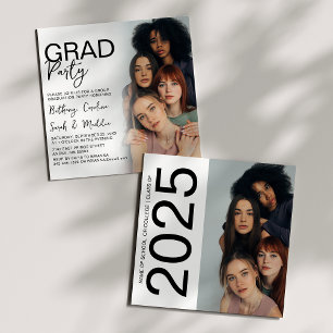 Double Sided Photo Group Graduation Party Invitation