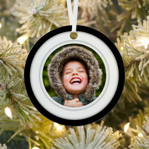 Double Sided Photo Template Circle Metal Tree Decoration