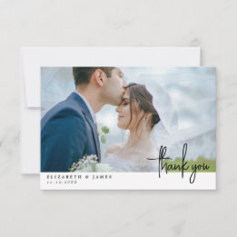 Double Sided Photo Wedding Thank You Card
