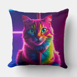 Double-Sided Pillow: Radiant Hanging Cat Cushion