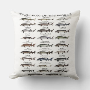 DOUBLE SIDED PILLOW -STURGEON OF THE WORLD 