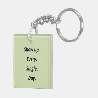 Double-Sided Pink & Green Motivational Key Ring