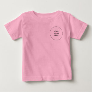 Double Sided Print Add Text Picture Template Pink Baby T-Shirt