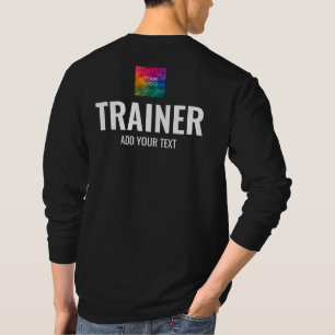 Double Sided Print Design Mens Long Sleeve Trainer T-Shirt