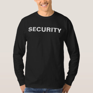 Double Sided Print Mens Black And White Security T-Shirt