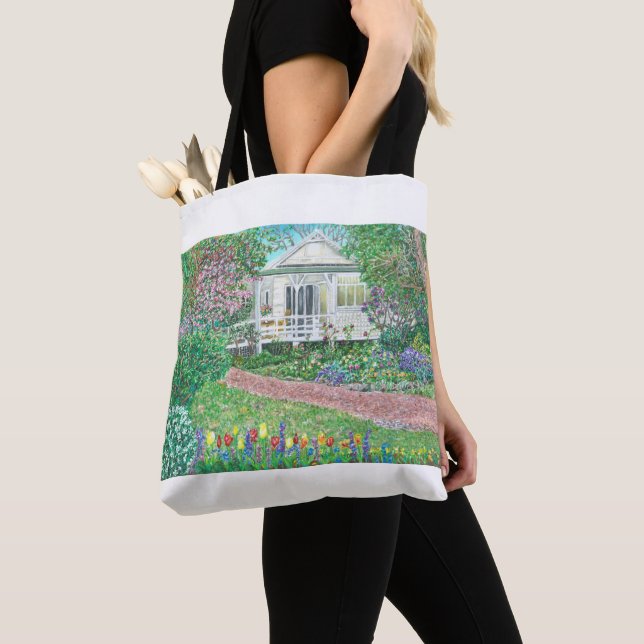 Double Sided Print Mother's Garden Tote Bag (Close Up)