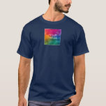 Double Sided Print Navy Blue Add Image Logo Mens T-Shirt<br><div class="desc">Front And Back Design Navy Blue Add Image Logo Template Basic Dark T-Shirt.</div>