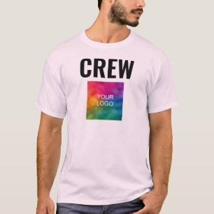 Double Sided Print Pale Pink Mens Crew Staff T-Shirt