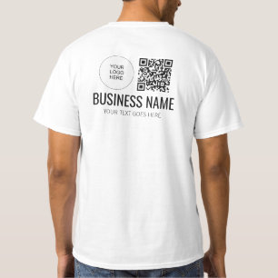 Double Sided Print QR Code Logo Staff Member Mens T-Shirt