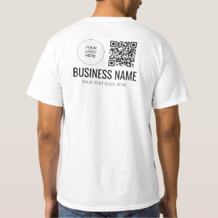 Double Sided Print Staff Member Mens Logo QR Code T-Shirt