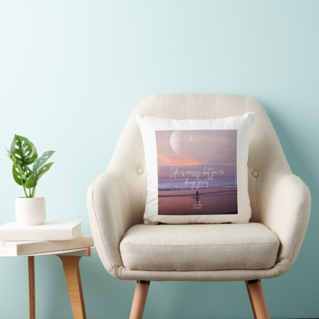 Double-sided print throw pillow (Chair)