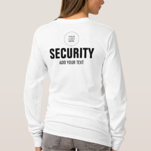 Double Sided Print Womens Long Sleeve Security T-Shirt