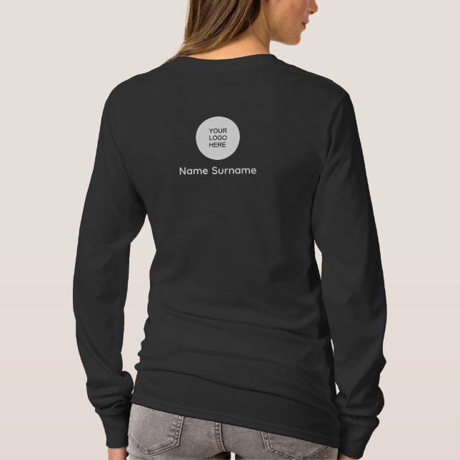 Double Sided Print Your Name & Logo Here Womens T-Shirt (Back)