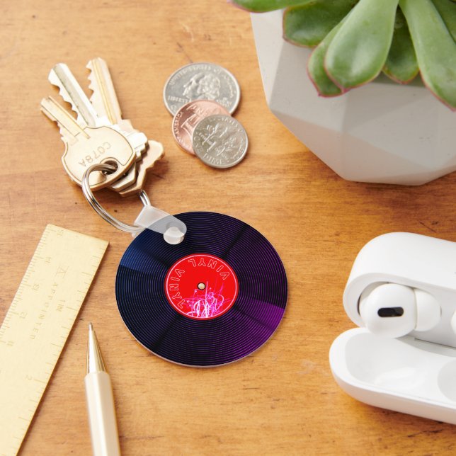 Double Sided Retro Vinyl Record Music Keychain (Desk)