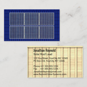 Double-Sided Rooftop Solar Energy Blue Roof Business Card