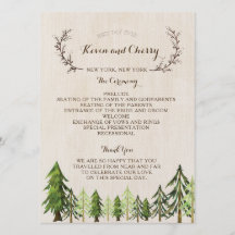 Double-Sided Rustic Wedding Ceremony Program