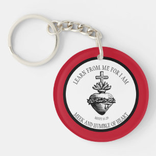 Double Sided Sacred Heart Jesus Catholic Key Ring