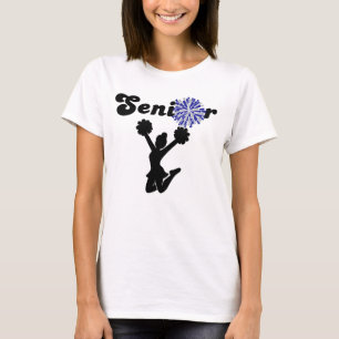 Double Sided Senior Cheerleader Blue & Grey T-Shirt