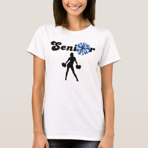 Double Sided Senior Cheerleader Blue & White T-Shirt