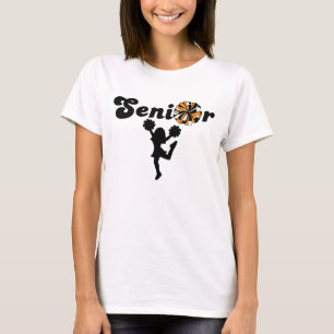Double Sided Senior Cheerleader Orange & Black T-Shirt