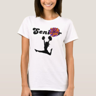 Double Sided Senior Cheerleader Purple & Orange T-Shirt