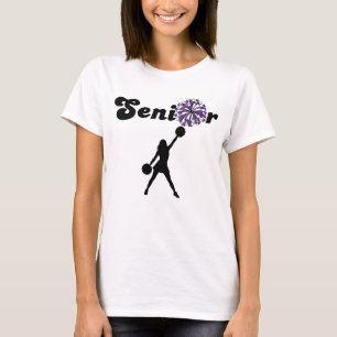 Double Sided Senior Cheerleader Purple & White T-Shirt