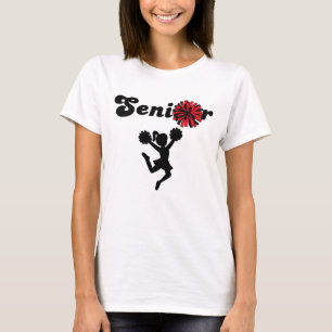 Double Sided Senior Cheerleader Red & Black T-Shirt