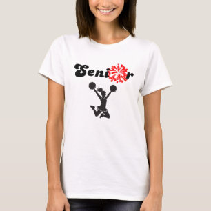 Double Sided Senior Cheerleader Red & White T-Shirt