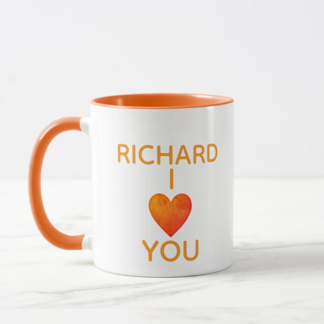 Double Sided Simple & Sweet I love You Custom Name Mug (Left)