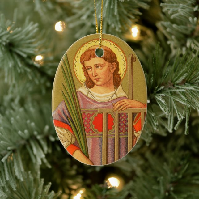 Double-Sided St. Lawrence of Rome (PM 04) Ceramic Tree Decoration (Tree)