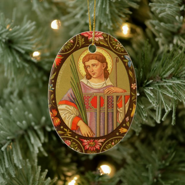 Double-Sided St. Lawrence of Rome (PM 04) Ceramic Tree Decoration (Tree)