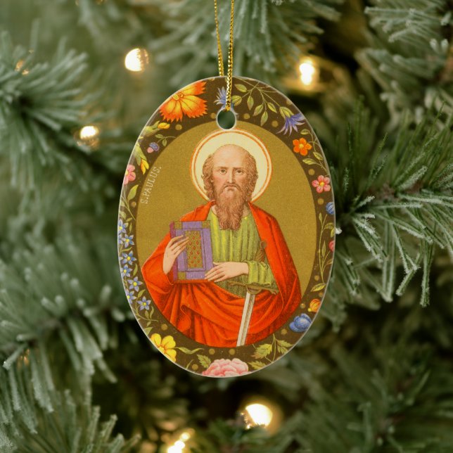 Double-Sided St. Paul the Apostle (PM 06) Ceramic Tree Decoration (Tree)