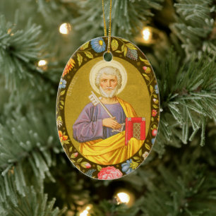 Double-Sided St. Peter the Apostle (PM 07) Ceramic Tree Decoration