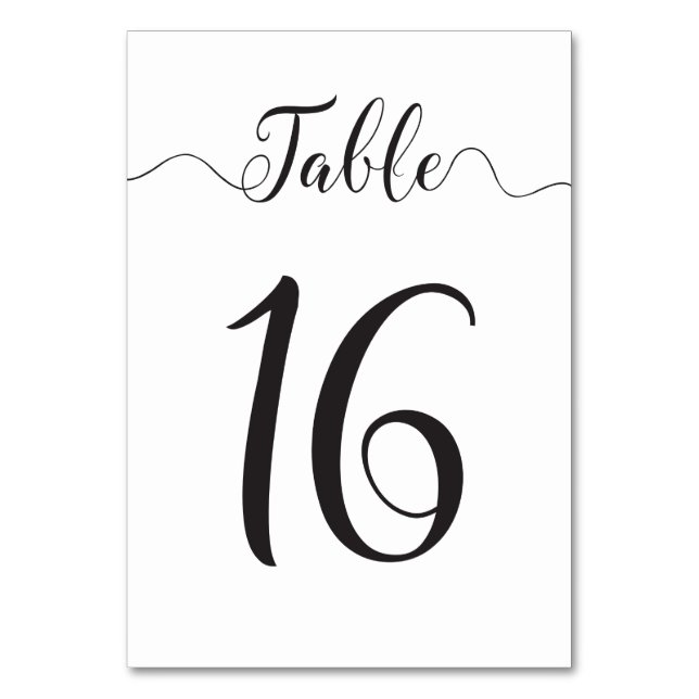 Double-Sided Table Numbers (Front)