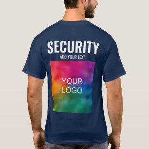 Double Sided Template Mens Navy Blue Security T-Shirt