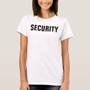 Double Sided Template Womens Black White Security T-Shirt