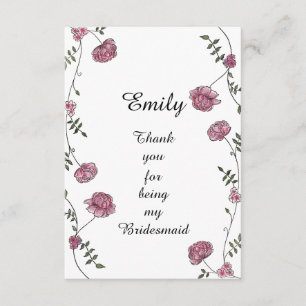 Double sided Thank you card for Bridesmaid