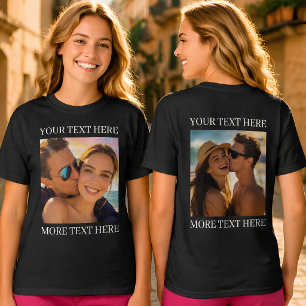 Double Sided Tshirts, Custom Photo and Text T-Shirt