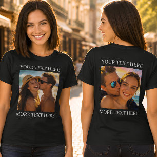 Double Sided Tshirts, Custom Photo and Text T-Shirt
