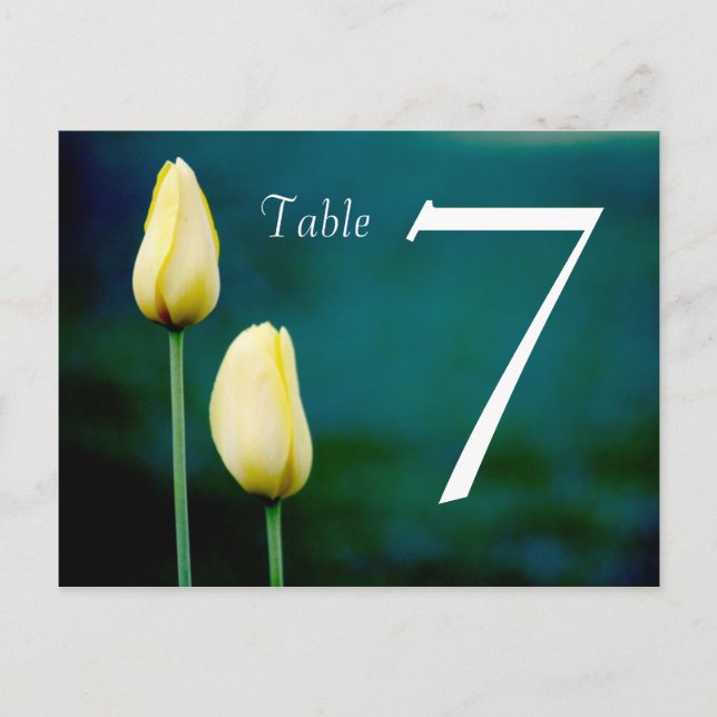 Double Sided Tulip table card (Front)